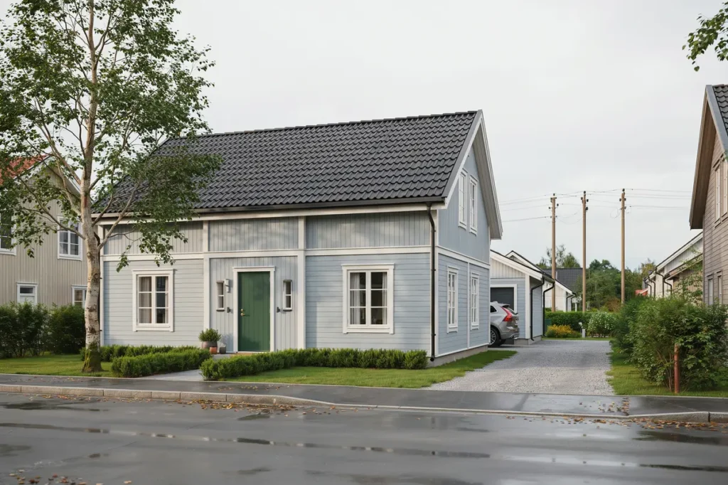 takoml ggning med nya betongpannor p villa i tullinge